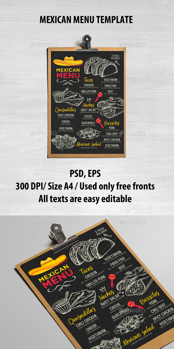 Mexican Menu Template by GraphicRiver